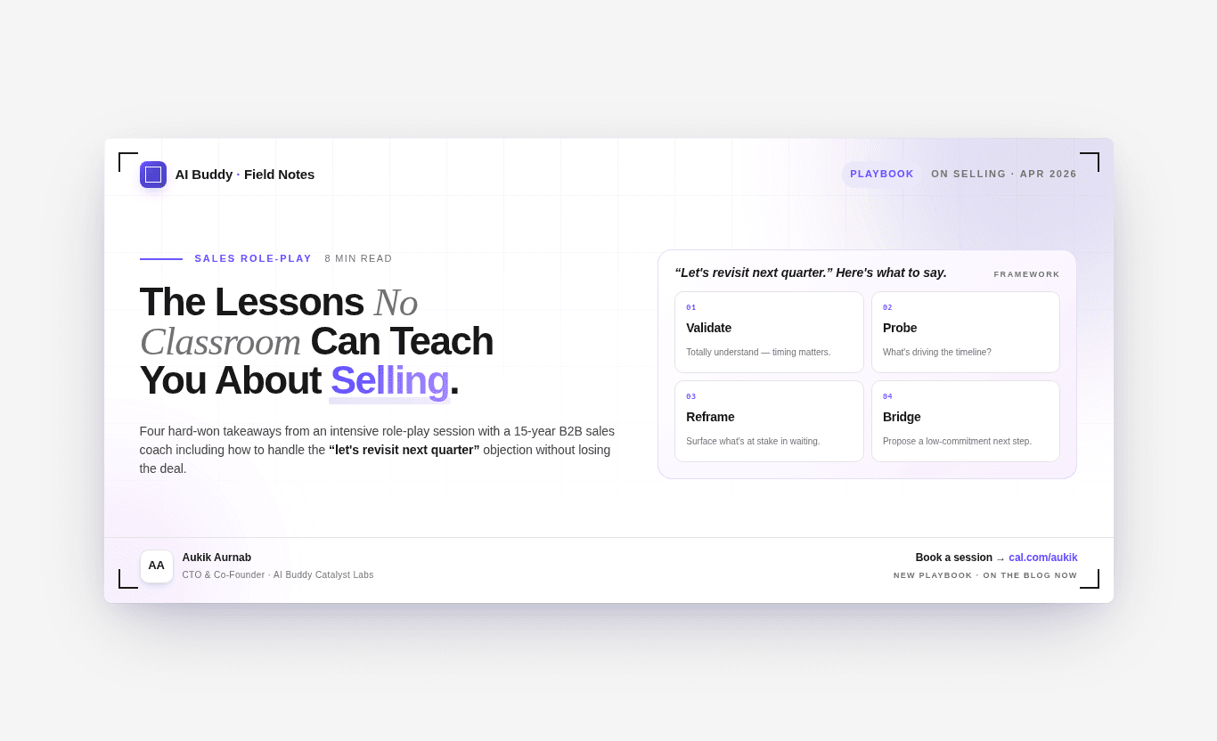 Sales Role-Play Training: The Lessons No Classroom Can Teach You